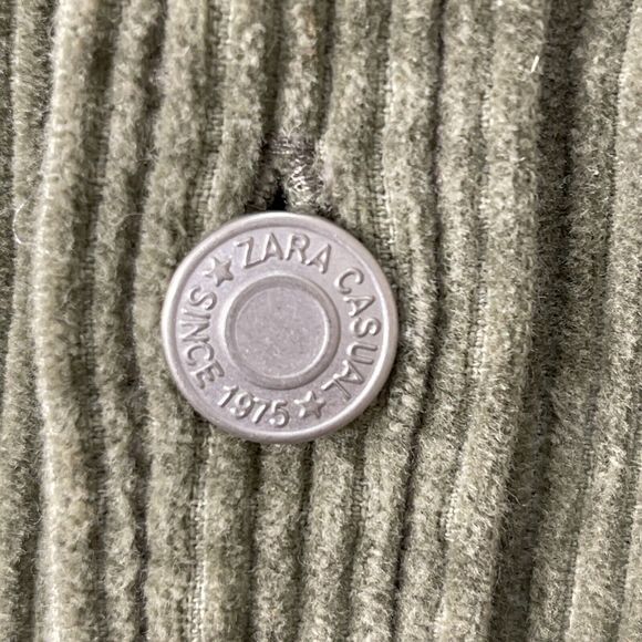 Zara Youth Size 10 Green Corduroy Jacket Casual Street Wear Metal Button… - Picture 4 of 9